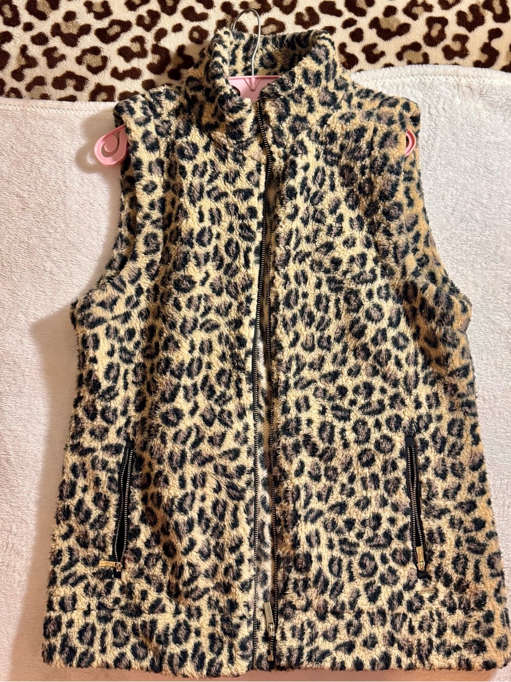 Calvin Klein Animal Print Faux Fur Vest